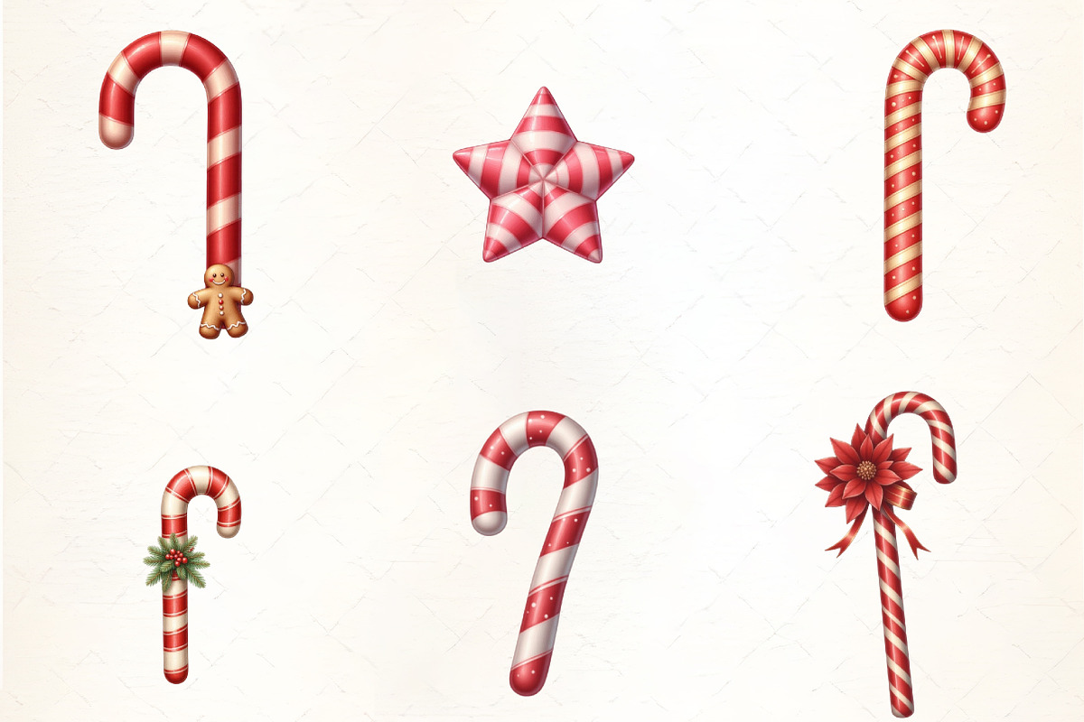 Holiday Candy Cane Ornament Clipar, an Illustration by CrexoraLab (Photo 3 of 5)