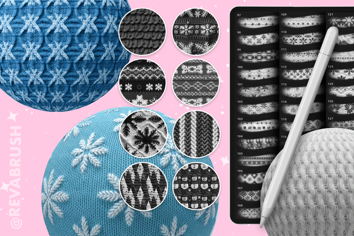 200 Procreate Knit Texture Brushes, a Brush Add-On by Revabrush (Photo 7 of 9)
