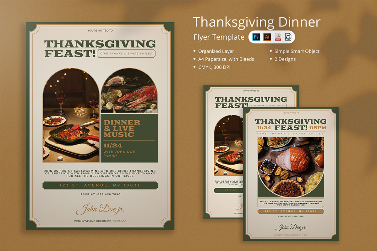 Donlam - Thanksgiving Dinner Flyer, a Flyer Template by Attype (Photo 1 of 4)