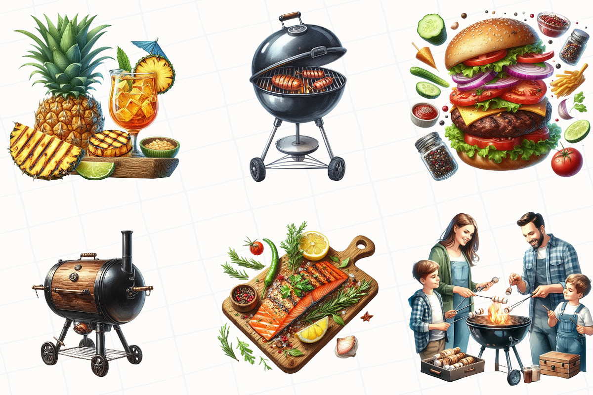 Summer Barbecue Day Clipart, an Illustration by OK Design (Photo 3 of 5)