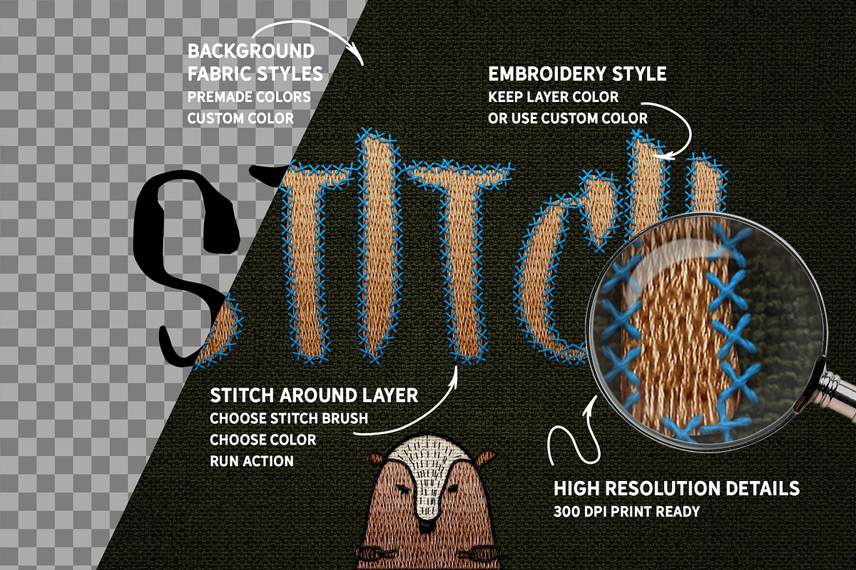 Ps STITCH: Brushes, Actions, Styles, a Brush Add-On by Graphic Spirit (Photo 3 of 11)