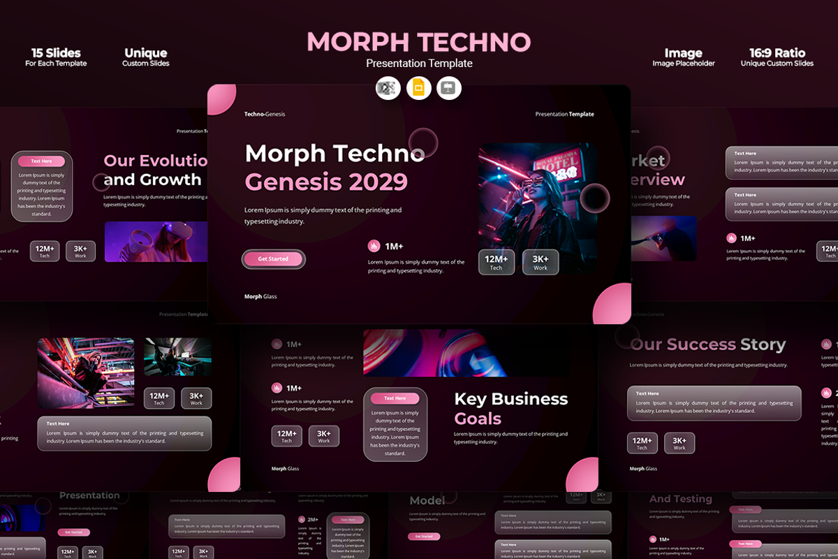 Morph Techno Genesis Google Slides, a Presentation Template by Iqsiart Studio (Photo 1 of 3)