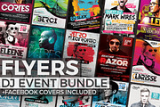 12 DJ Event Flyers + FB Covers, a Flyer Template by Graphicdome (Thumbnail 1 of 5)