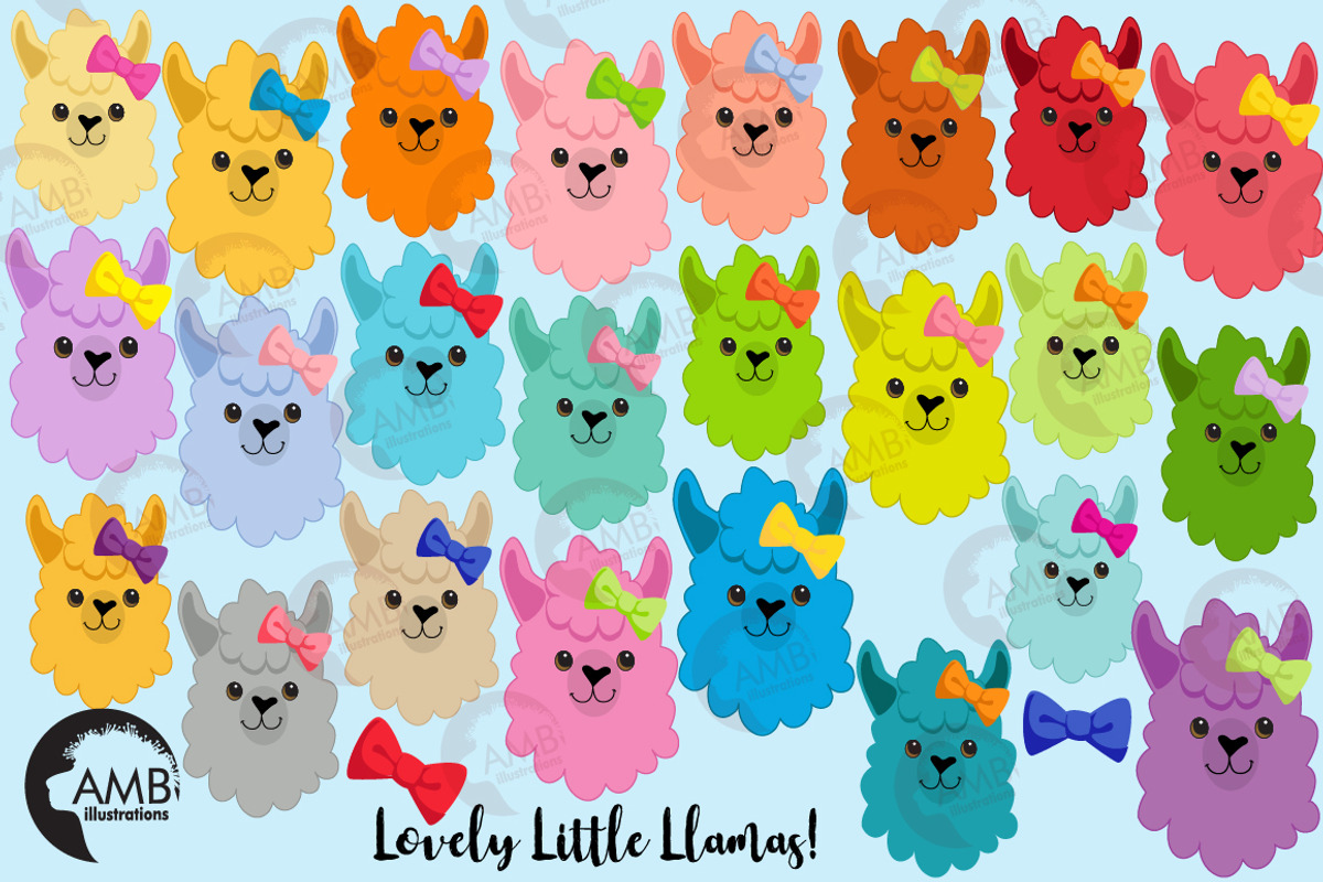 100 llamas clipart AMB-2100, an Illustration by AMBillustrations (Photo 2 of 8)