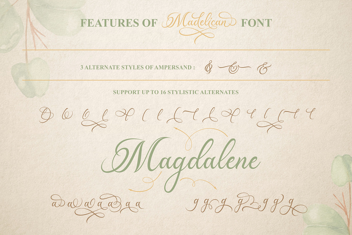 Madelican / Calligraphy Font, a Script Font by Subectype Studio (Photo 17 of 21)