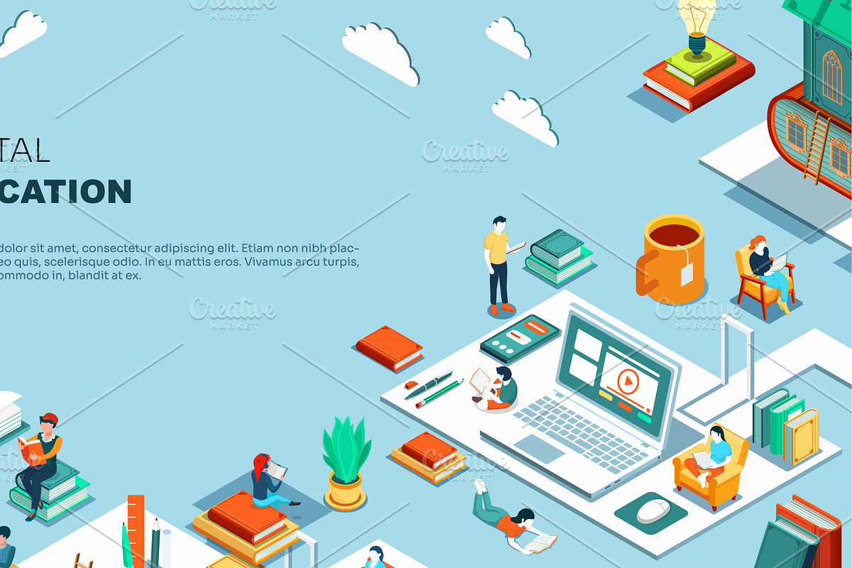Digital education concept, an Education Illustration by Yayasya (Photo 3 of 3)