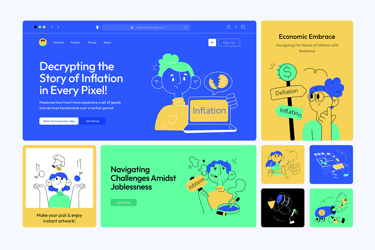 Animated Inflation Illustration Set