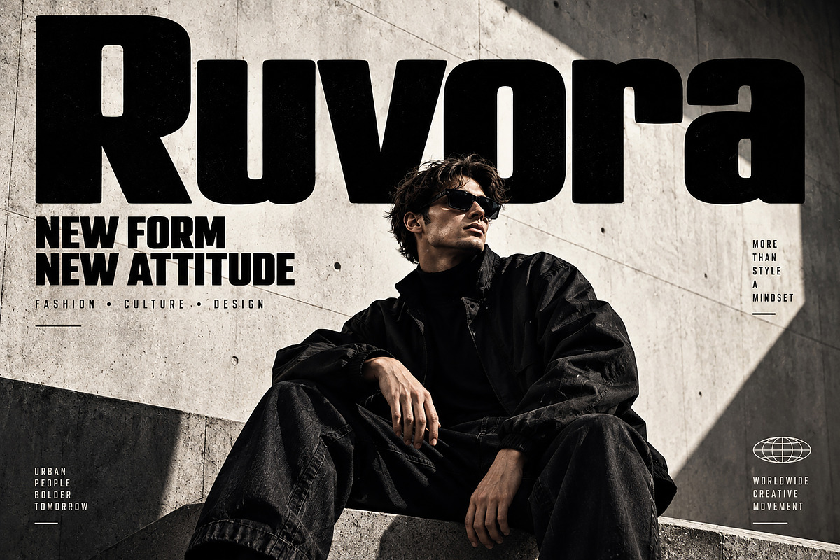 Ruvora – Bold Modern Display Font, a Script Font by Wow Magic (Photo 3 of 5)