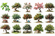 Orchard Watercolor Clipart PNG, an Illustration by Libby Wishes (Thumbnail 2 of 7)