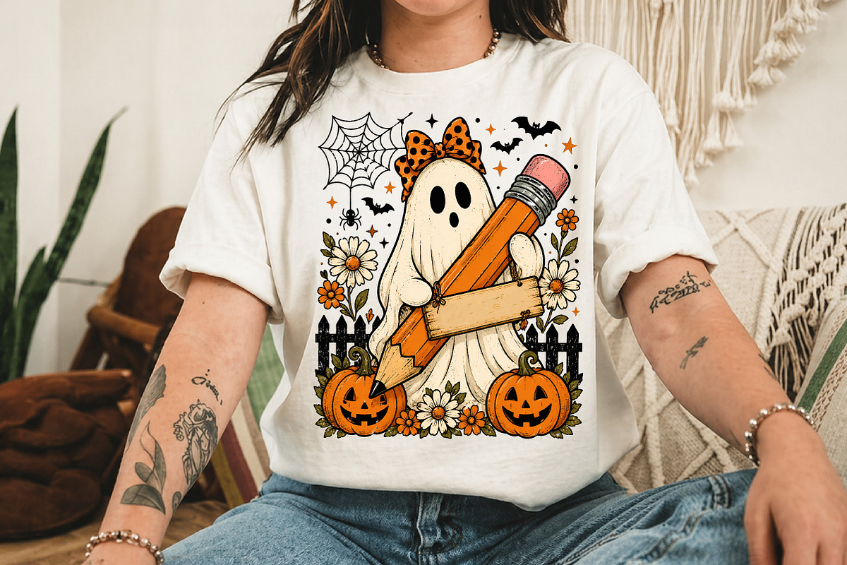 Custom Floral Halloween Teacher Png, a Seasonal Illustration by Libby Wishes (Photo 4 of 4)