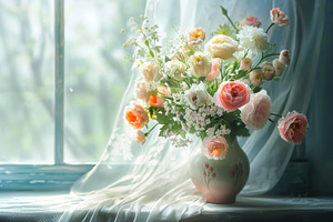 A beautiful bouquet of pink roses an, a Photo by Iftikhar Alam