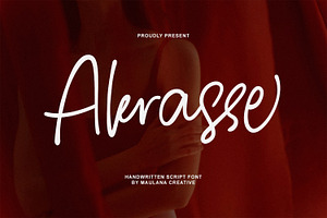 Akrasse Memorial Handwritten Script, a Script Font by Maulana Creative