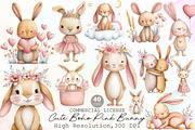 Cute Boho Pink Bunny Clipart, an Illustration by Sublimation Artist (Thumbnail 1 of 6)