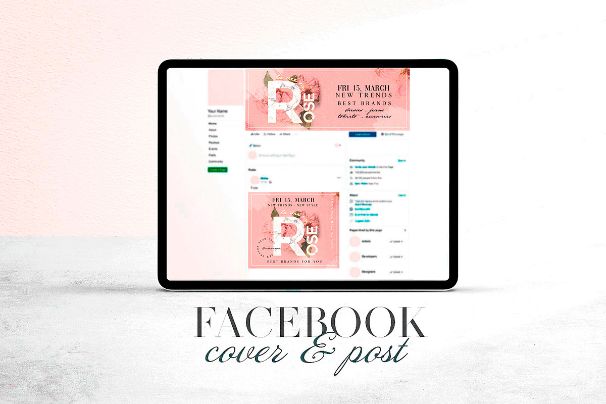 La Vie En Rose Social Media Pack, a Social Media Template by Touringxx Creative Studio (Photo 4 of 8)
