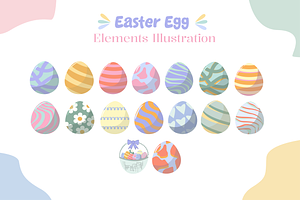 Easter Egg Elements Illustration, an Object Illustration by Artnivora.Std