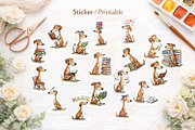 Bookworm Dog Sublimation PNG, an Animal Illustration by Artnoy (Thumbnail 7 of 18)