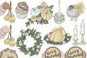 Giving Thanks Clipart, an Illustration by GlamArtZhanna (Thumbnail 2 of 3)
