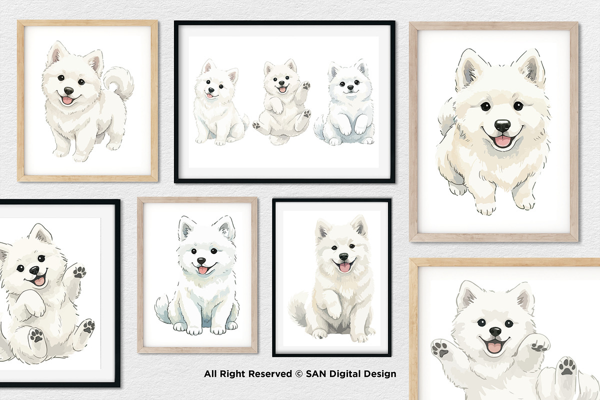 15 Bundle Watercolor White Puppy Dog, an Animal Illustration by Morspective (Photo 4 of 8)