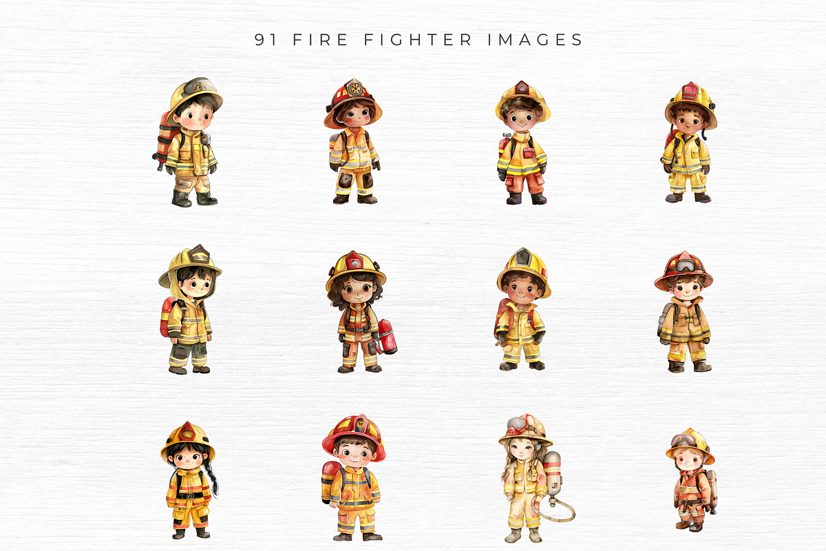 Firefighter Clipart, Transparent PNG, an Object Graphic by EllyandLima (Photo 5 of 10)