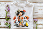 Whimsical Poppy Girl PNG Clipart Set, a Seasonal Illustration by OK Design (Thumbnail 5 of 6)