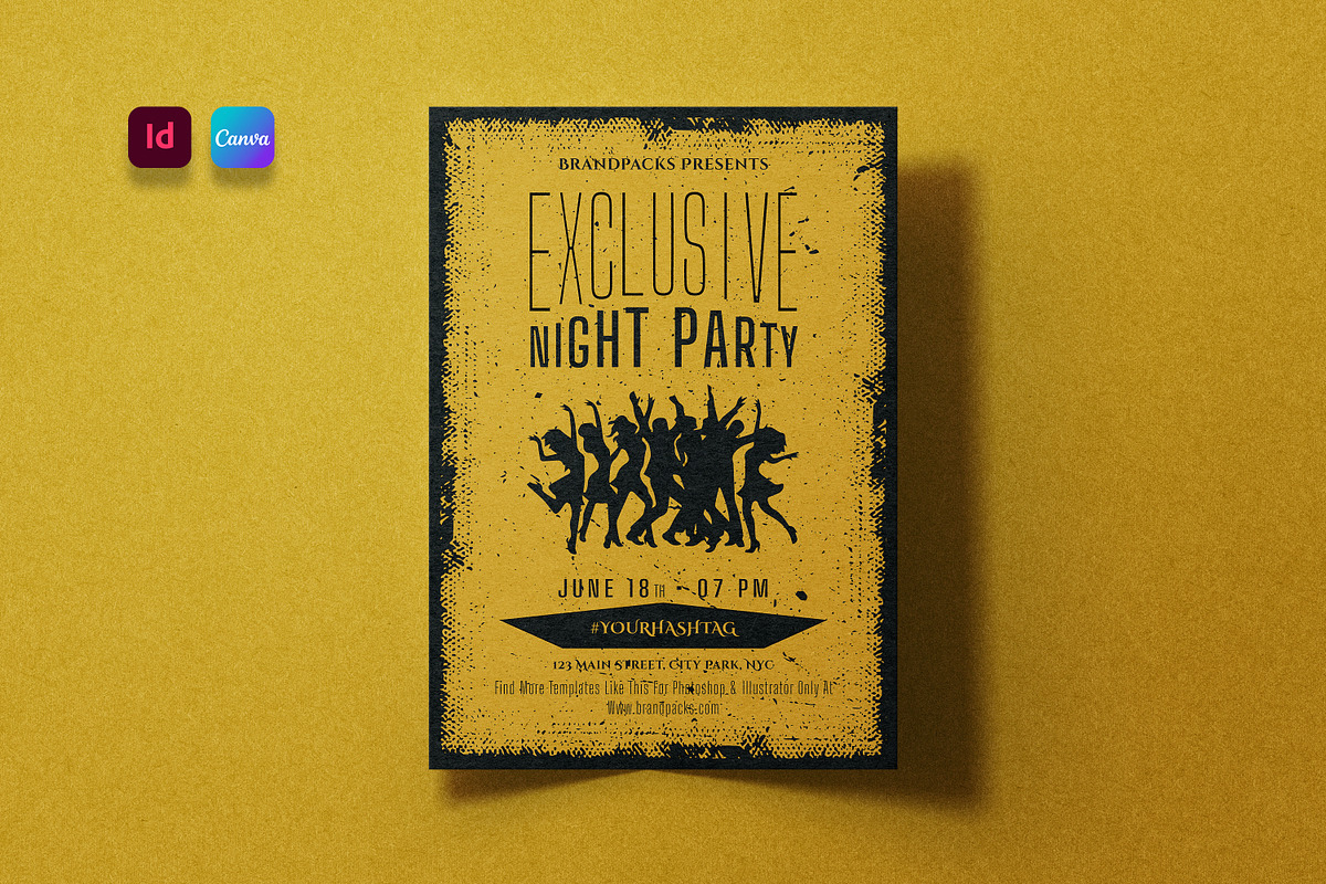 Exclusive Night Party Flyer Template, a Flyer Template by Creatiya Type (Photo 1 of 4)