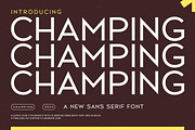 Champing - Modern Sans Serif, a Sans Serif Font by Typeformers (Thumbnail 1 of 5)