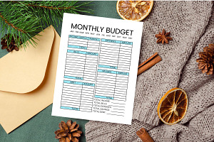 Printable Monthly Budget Planner