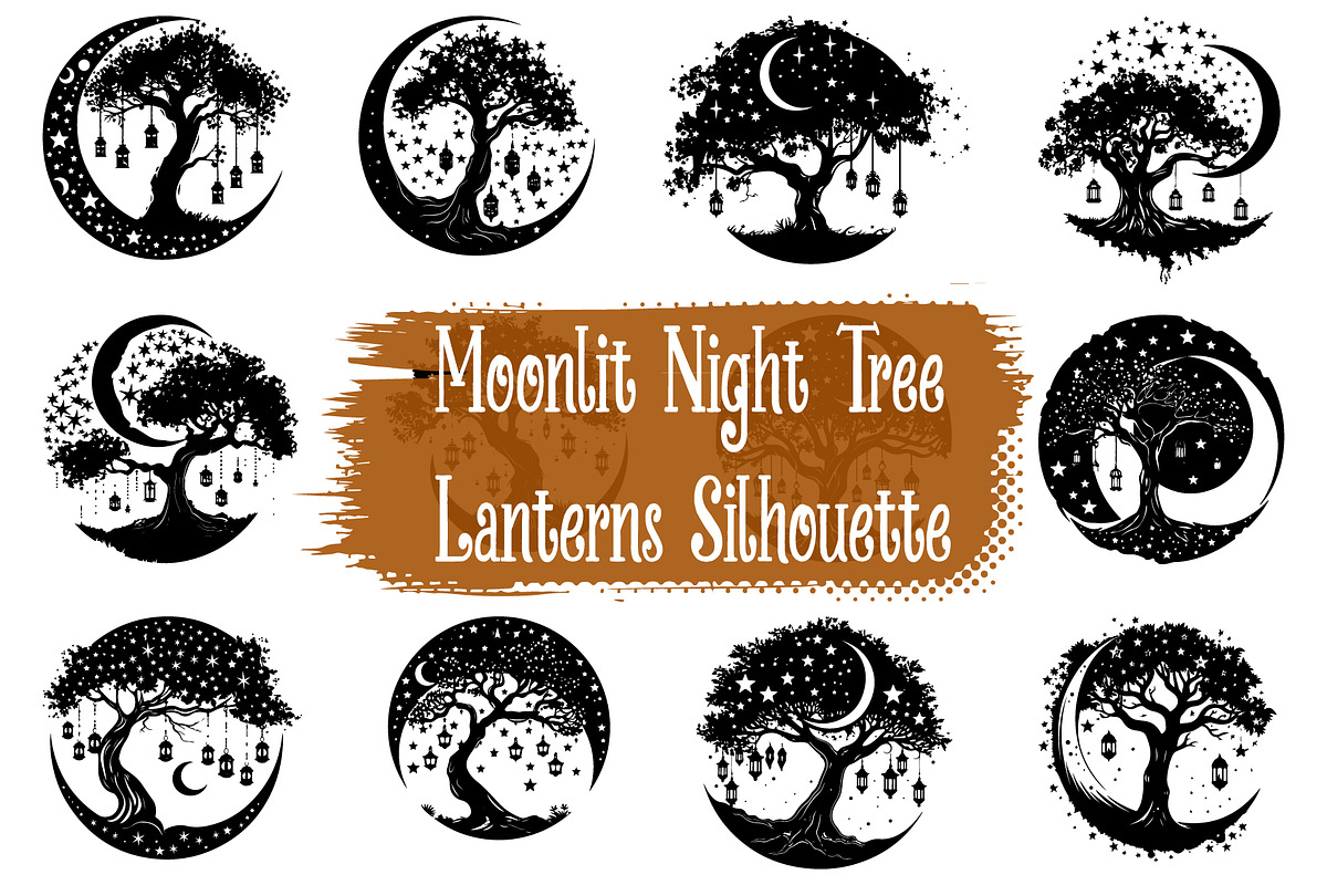 Enchanted Dream Tree Lantern Clipart, an Illustration by BIPLOB EXPERT