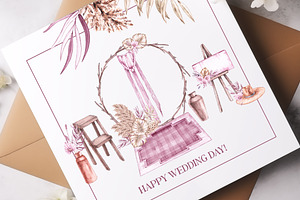 Boho Wedding Watercolor Collection