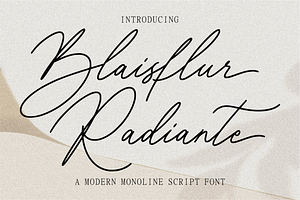 Blaisflur Radiante, a Script Font by Shopifont.co