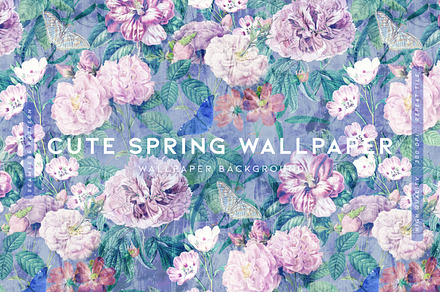 Cute Spring Wallpaper, a Wallpaper Graphic by MalyskaStudio
