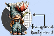 Whimsical Spring Gnome Clipart PNG, an Illustration by Canvas Craft (Thumbnail 2 of 7)
