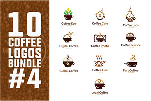 10 Coffee Logo Bundle 4