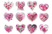 Elegant Rose Heart Clipart, an Illustration by DreamArtGraphic (Thumbnail 3 of 5)