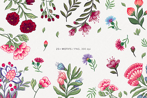 French Chintz Seamless Patterns Set