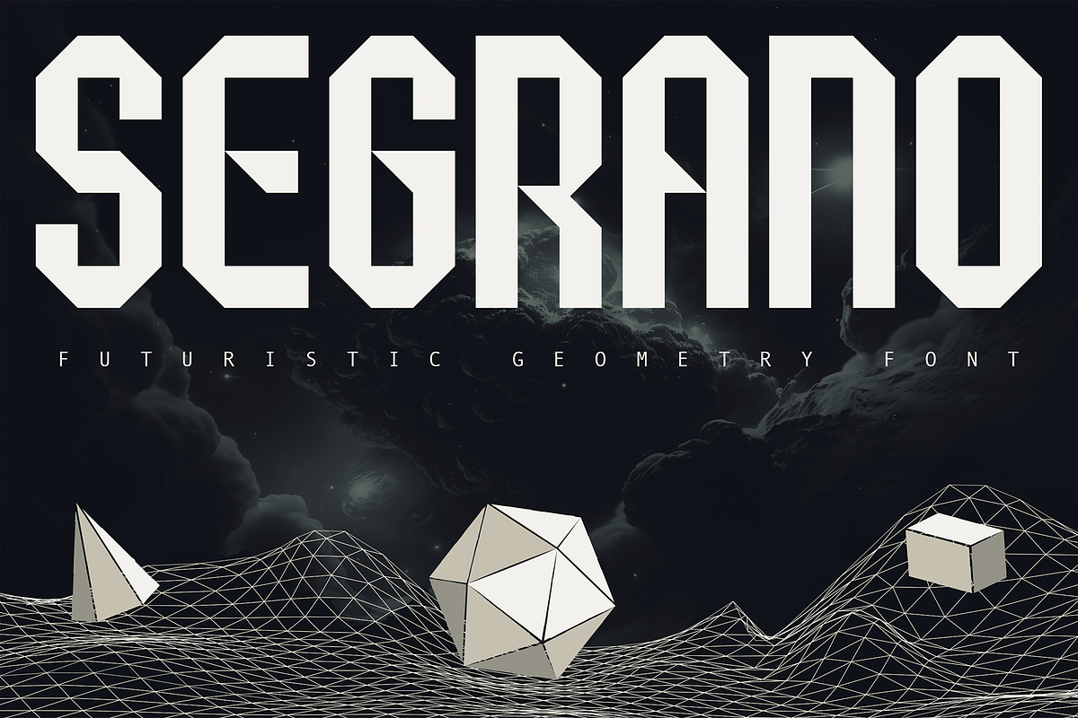 Segrano - Futuristic Geometric Fonts, a Sans Serif Font by Konstantine Studio (Photo 1 of 4)