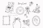 Being Loved - Vintage Line Art, a Decorative Illustration by whiteheartdesign (Thumbnail 9 of 14)