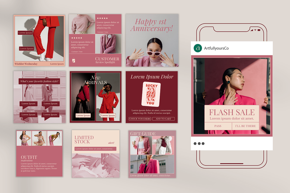 Amor | E-commerce IG Template, a Social Media Template by Artfullyours (Photo 5 of 11)