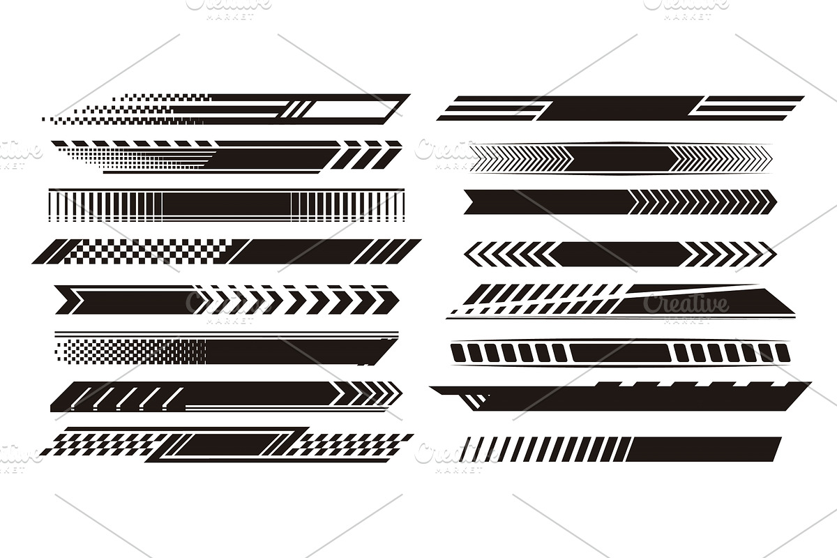 Dynamic black racing stripes with, an Illustration by art PVP - market