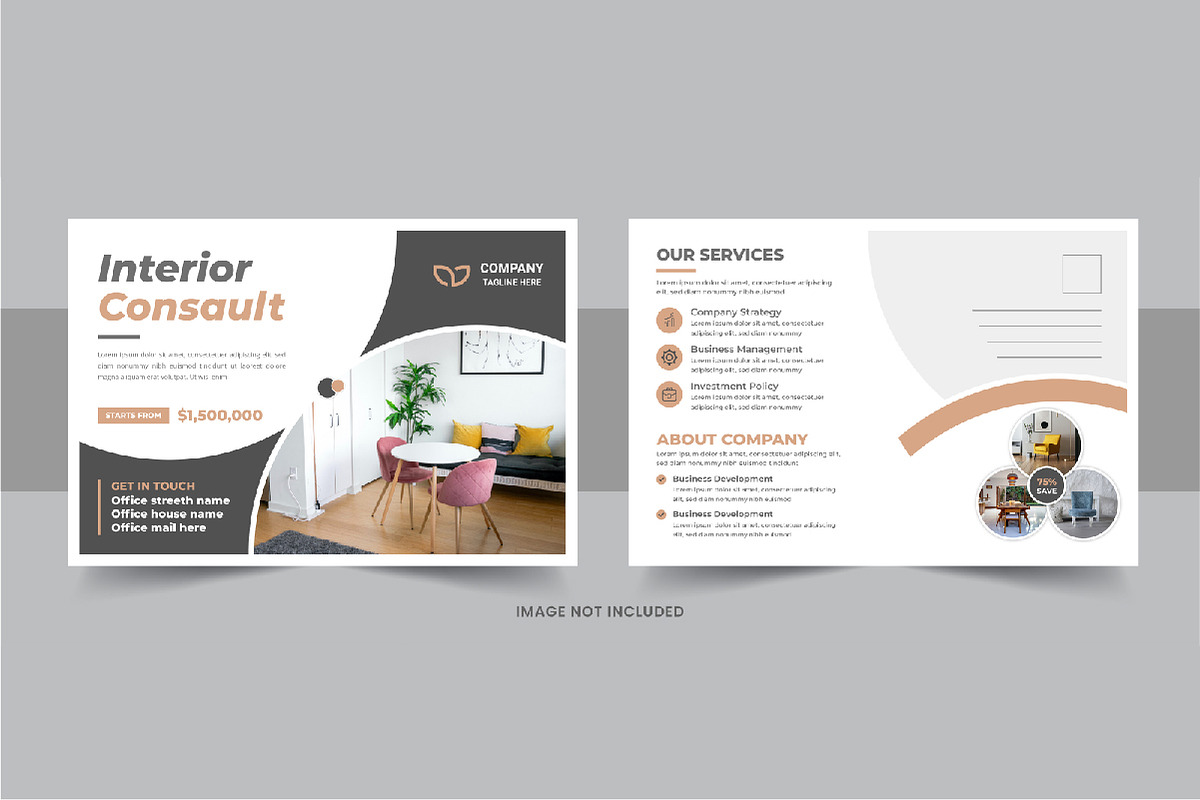 Interior design eddm postcard bundle, a Card Template by Pavel_design (Photo 8 of 11)