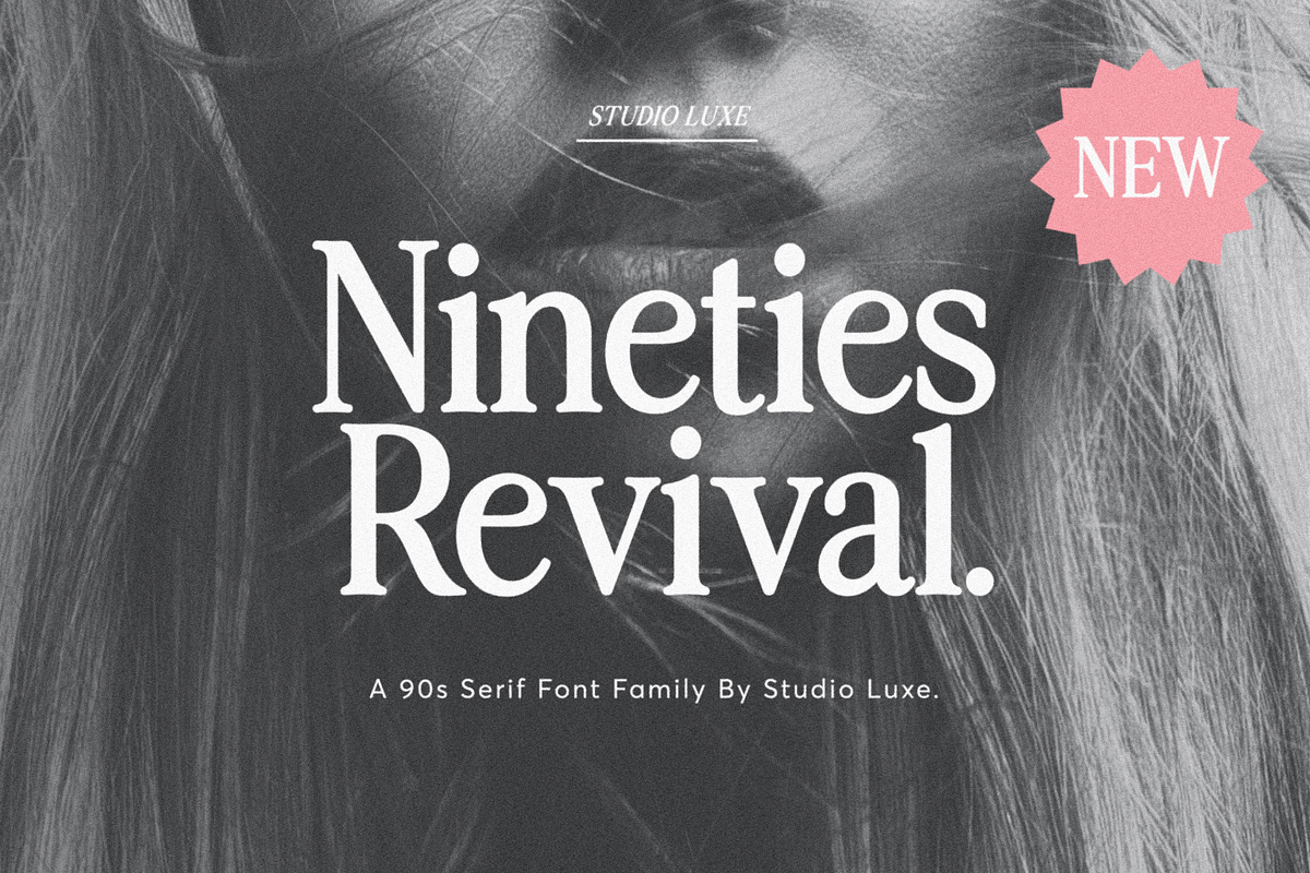 Nineties Revival Serif Font Family, a Serif Font by Studio Luxe Creative (Photo 1 of 5)