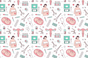 Gynecology line art banners, pattern, a Healthcare Illustration by Good Studio (Thumbnail 8 of 9)