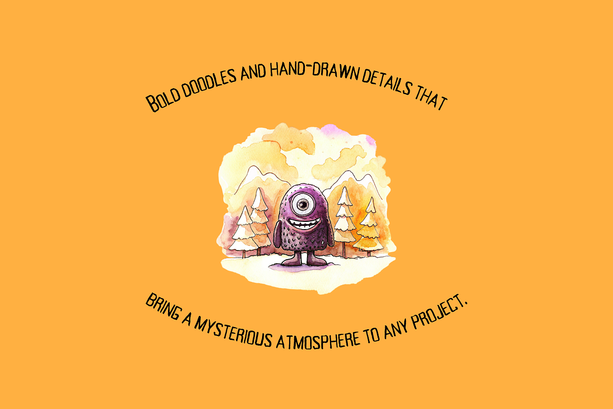 Spooky Doodle Halloween Graphics Pac, a Seasonal Illustration by BiancaXavier (Photo 7 of 9)