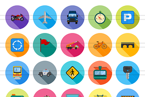 166 City Life Flat Icons