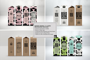 Paper Boxed Drink Packaging MockUps