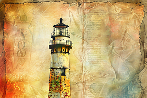 Lighthouse Junk Journal Page