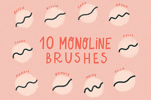 Monoline Procreate Brush Set