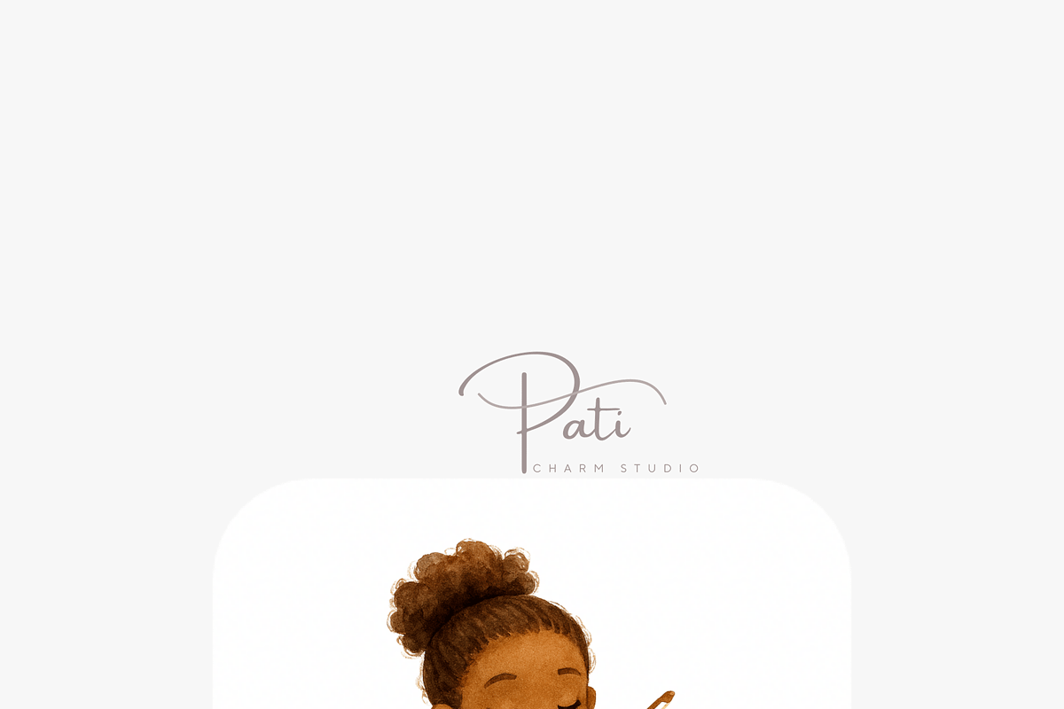 11 Black Girl Clipart, a Decorative Illustration by Pati Charm Studio (Photo 6 of 8)