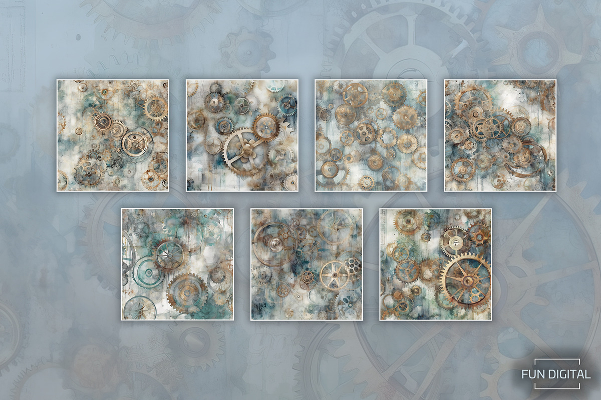 Watercolor Timeless Clockwork Mechan, a Graphic by Fun Digital (Photo 4 of 4)