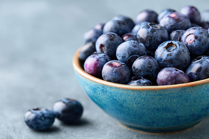 Ripe and sweet blue blueberries in bowl, a Food & Drink Photo by AlyaAnd